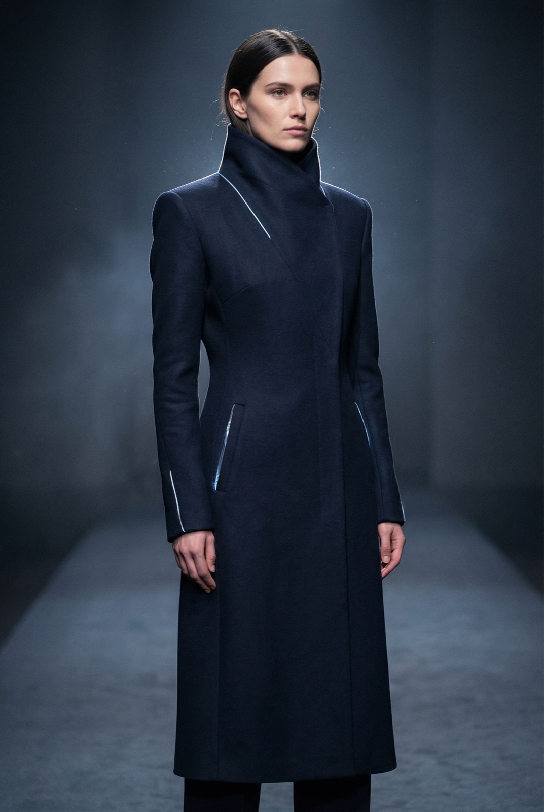 Civil Form runway — navy coat
