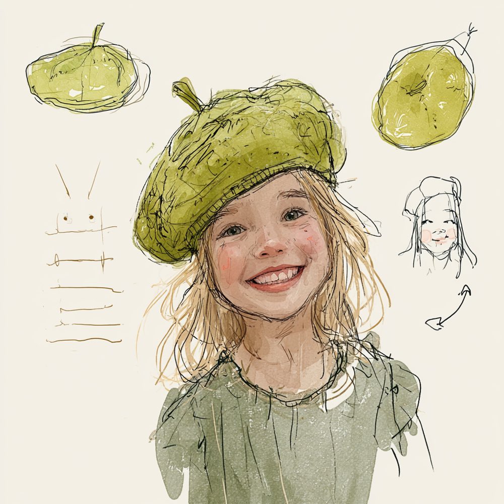 Lilypad beret — design sketch sheet