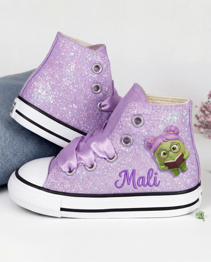 Personalised high-top sneakers with character charm